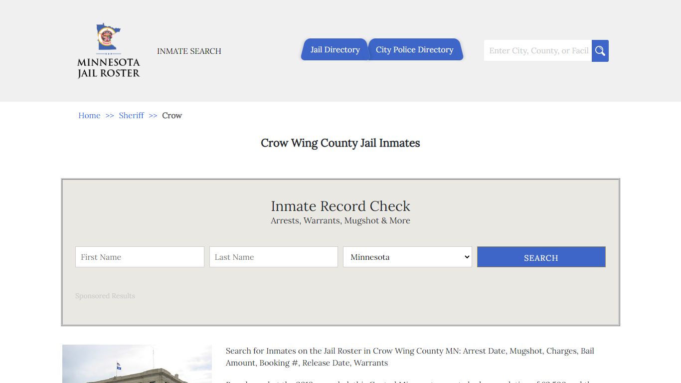 Crow Wing County Jail Inmates | Jail Roster Search